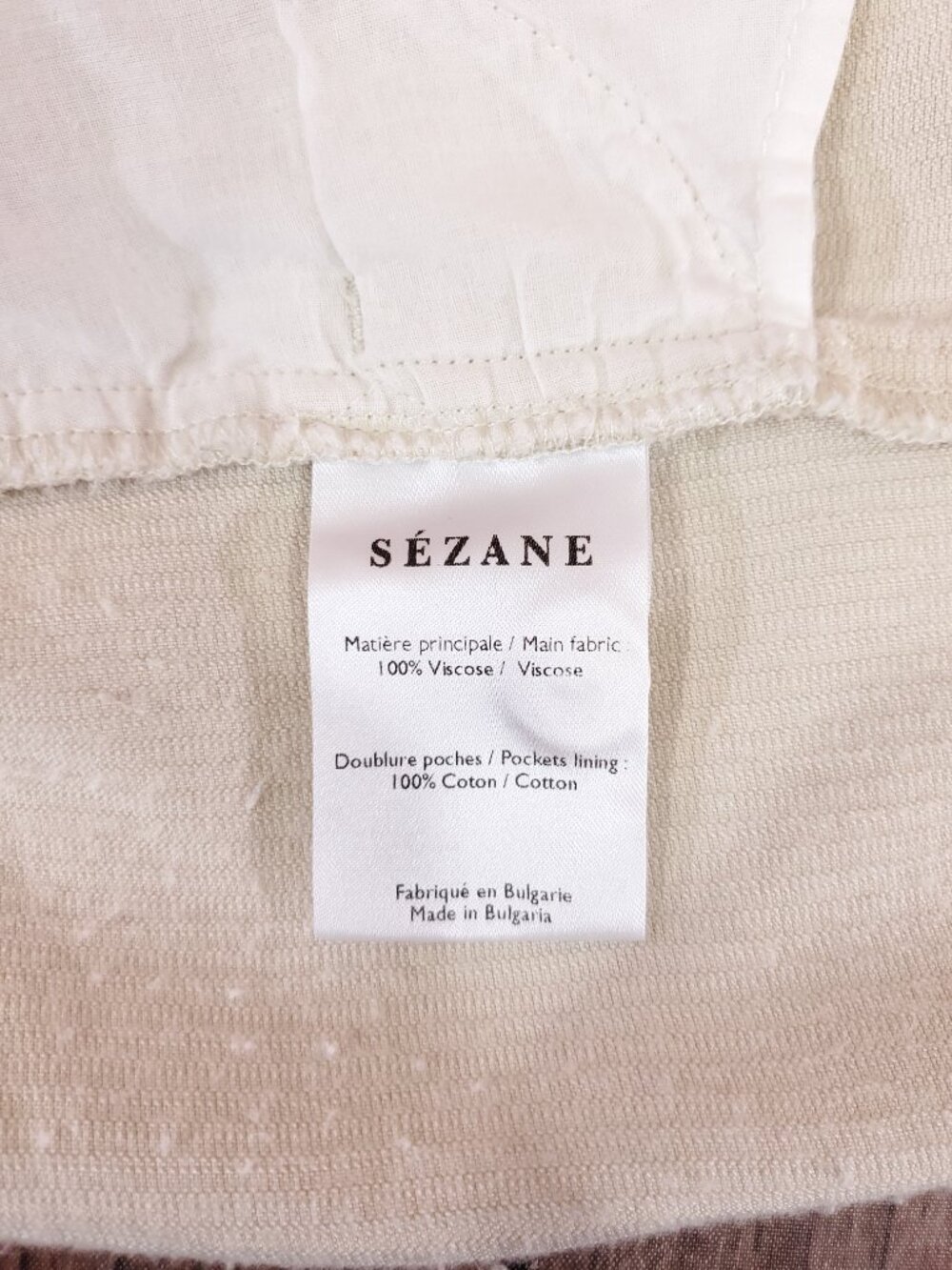 Sezane Womens 36 US 4 Cream Corduroy Wide Leg High Rise Trousers Pants Boho - Picture 12 of 16